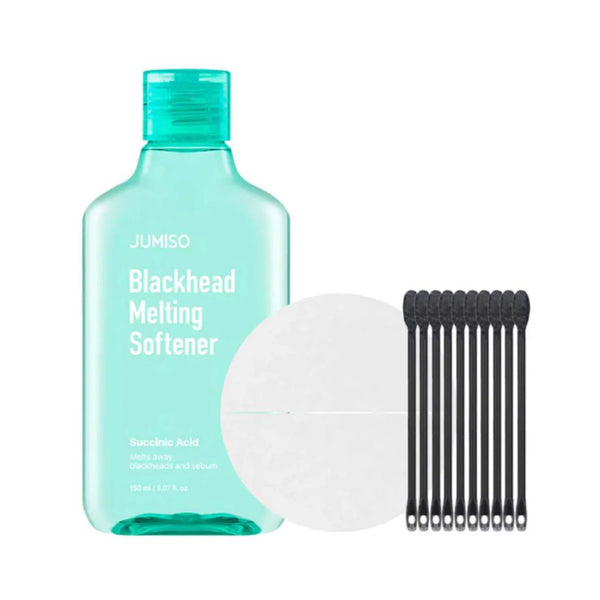 Jumiso - Blackhead Melting Softener Kit 150ml + 40 Pads + 10 Swabs – Kit Extractor de Puntos Negros sin Dolor