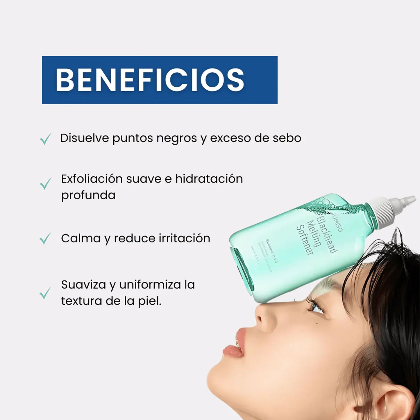 Jumiso - Blackhead Melting Softener Kit 150ml + 40 Pads + 10 Swabs – Kit Extractor de Puntos Negros sin Dolor
