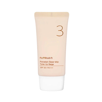 Numbuzin - No.3 Porcelain Base-Skip Tone Up Beige SPF 50 PA++++